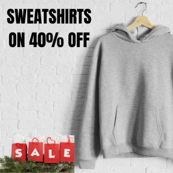 SWEATSHIRTS On Flat 40% OFF & More!!