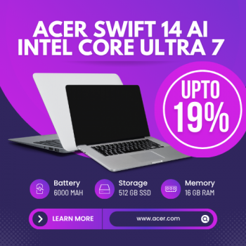 Acer- Get 19% OFF Acer Swift 14 AI Intel Core Ultra 7