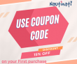 Flat 15% OFF on your First purchase