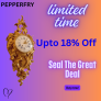 Pepperfry – Get 18% Off on Wall Clocks with coupon code first time