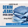 Jade Blue Get upto 50%off on Denim jeans