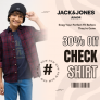 JACK & JONES Junior Cotton Check Shirt Upto 30% Off