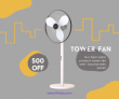 Philips-Flat ₹ 500 OFF on Tower Fan with Touchscreen Panel