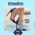 Khadim Get 25% OFF Gold Block Heel Slip On Ethnic Sandal for Women