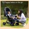 Pram for baby with 5 point safety harness