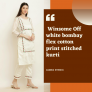 Jamso’s offer Get 79% Off  Winsome Off white bombay kurti