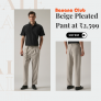 BANANA CLUB Beige Pleated Pant – Premium Look at ₹2,599