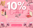 10% CASHBACK ON ALL ORDERS !