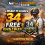 UniPin BGMI Offer – Chance to Get 34 FREE Royale Pass