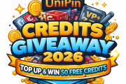 UniPin Credits Giveaway 2026 – Top Up & Win 50 Free Credits
