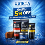 Ustraa-Get Flat 5% OFF On Skin Care Products For Men