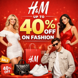H&M- Upto 40% Off On Fashion