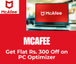 McAfee Get Flat Rs. 300 Off on PC Optimizer