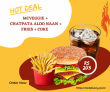 McDonlds  McVeggie + Chatpata Aloo Naan + Fries + Coke @ Rs 203