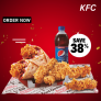 KFC Save 38% on new 2 Single chicken roll, 2 Strips, 2 HC and a Pepsi PET