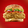 Premium burger with crunchy chicken, Mexican Habanero sauce, cheese,