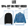 LEE Sale! GET 10% Extra off On Your First Order Up to Rs.200 Also 5% Extra On Prepaid Orders!!