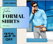 peter england: 25% Off on formal shirts for men’s.