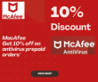 McAfee Get 10% off on antivirus prepaid orders