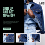 Lee- Sign up and get 10% OFF