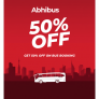 Abhibus – Get 50% OFF on Bus Booking