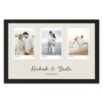 Ritwika’s Personalized 3 Pictures Collage Photo Frame With Custom Date & Name|