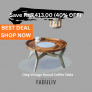 Fabuliv – Best Deal On Vintage Round Coffee Table 40% Off