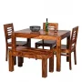 TANWAR HANDICRAFT Solid Sheesham Wood 6 Seater Dining Table