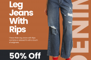 kazo – Get your Wide Leg Jeans & get Instant 50% off