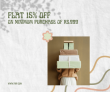 FNP Flat 15% off on minimum purchase of rs. 999