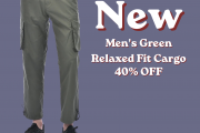 40% Flash Sale Numero Uno Men’s Green Relaxed Fit Cargo