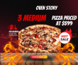 oven story 3 medium pizzas ₹599