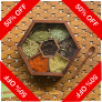 “50% Off – Handcrafted Sheesham Wood Hexagonal Spice Box with Spoon”