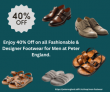 peter england: take advantage on all footwear 40% off for men.