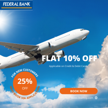 Cleartrip: Flat 10% Off on Flights with Federal Bank Cards