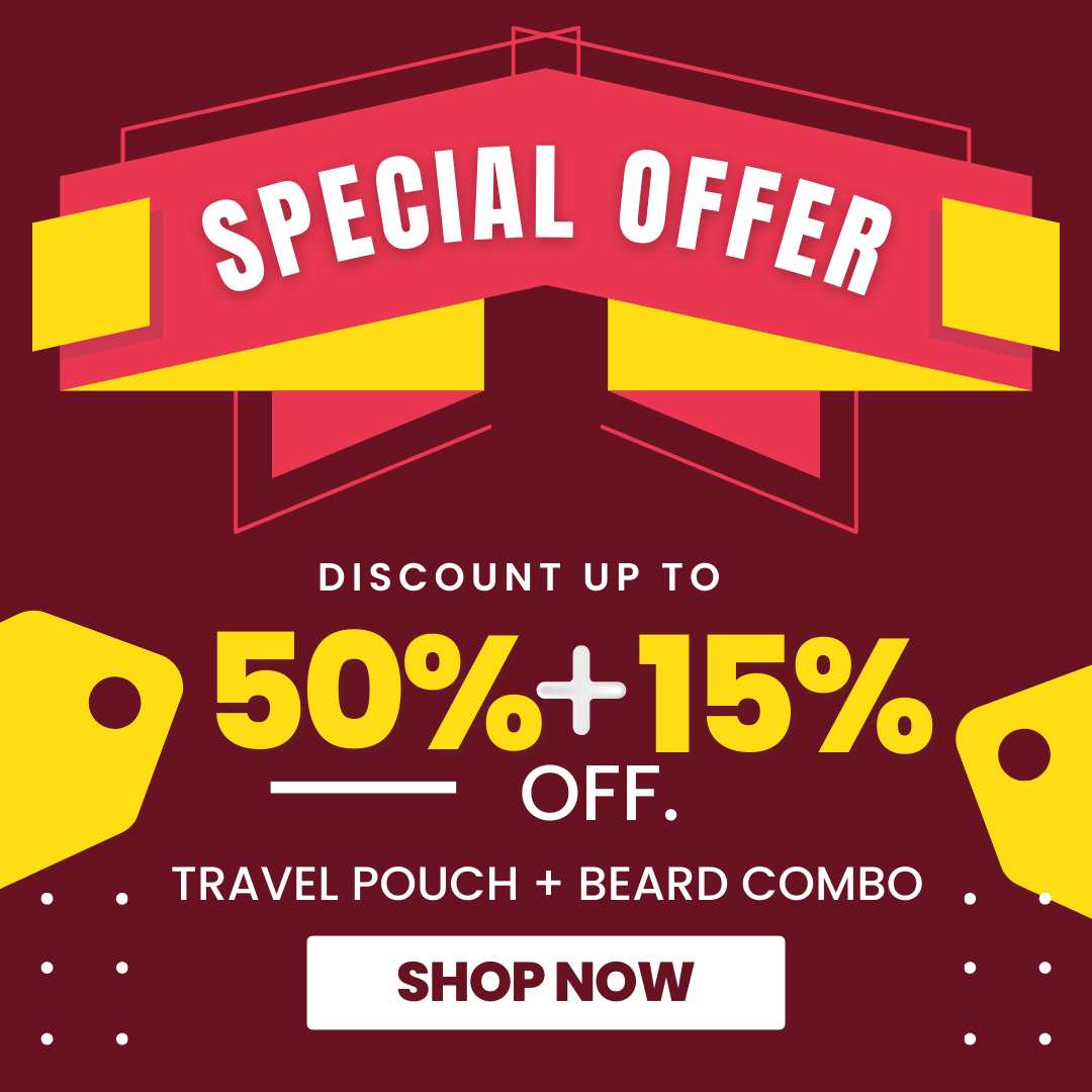 GET UP TO 50%+ 15% OFF ON TRAVEL POUCH , BEARD COMBO