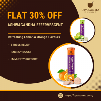 Upakarma Ashwagandha Effervescent Tablets – Flat 30% OFF